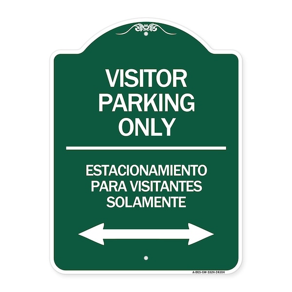 Signmission Bilingual Reserved Parking Visitor Parking Only Estacionamiento Para Visitantes, A-DES-GW-1824-24304 A-DES-GW-1824-24304 - main